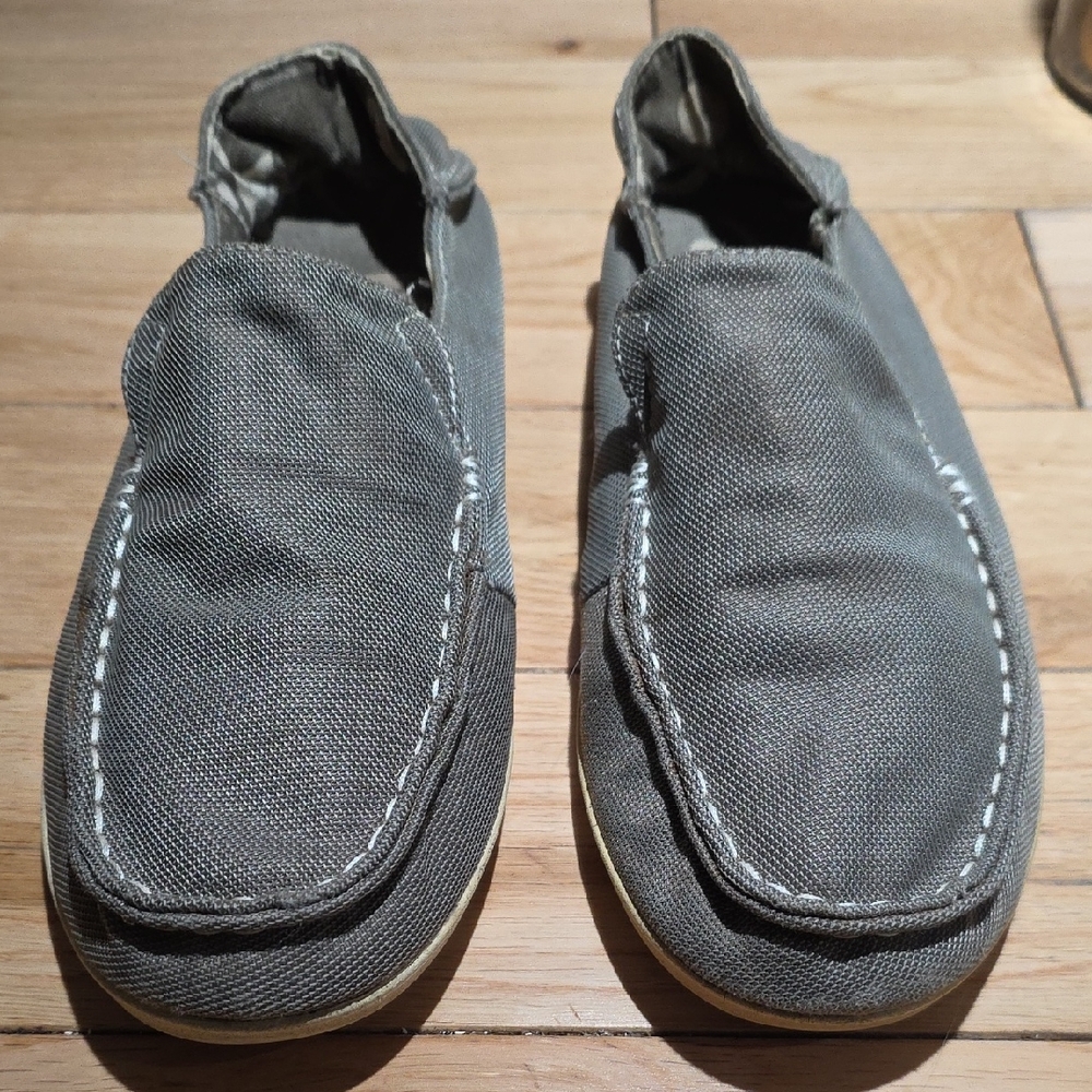 OluKai Gray Canvas Loafers